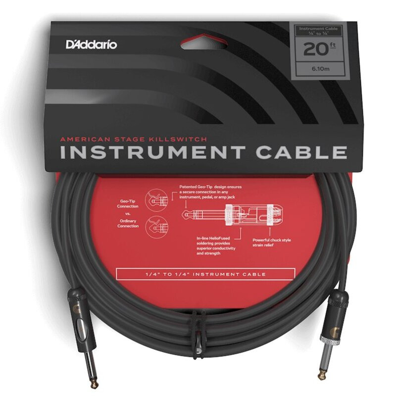 Кабель инструментальный D'ADDARIO PW-AMSK-20 American Stage Kill Switch (6m)