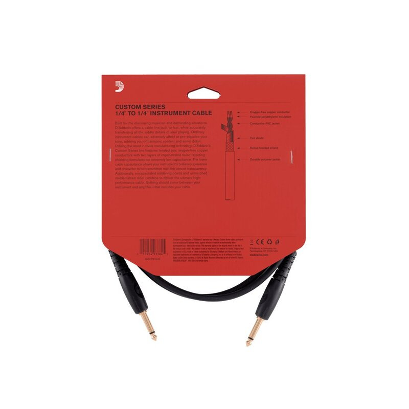 Кабель инструментальный D'ADDARIO PW-G-05 Custom Series Instrument Cable (1.5m)