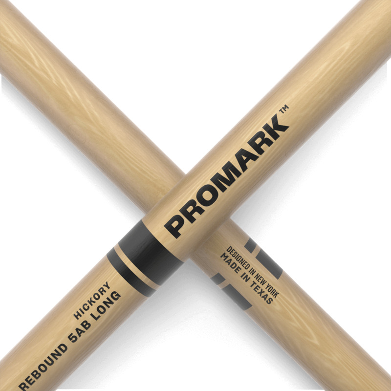 Барабанные палочки Promark REBOUND 5AB Long Lacquered Hickory Acorn Wood Tip