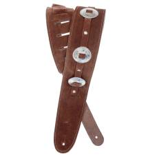 Ремень для гитары D'ADDARIO DELUXE LEATHER GUITAR STRAP (CONCHOS, BROWN)