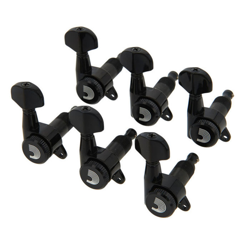 Колки D'ADDARIO PWAT-6R2 AUTO-TRIM TUNING MACHINES (6 in-line, Black) (6 шт.)