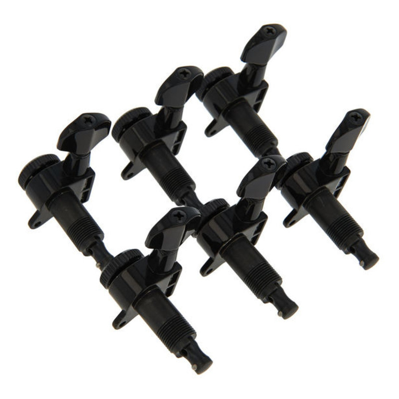 Колки D'ADDARIO PWAT-6R2 AUTO-TRIM TUNING MACHINES (6 in-line, Black) (6 шт.)