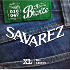 Струны для акустической гитары Savarez A130XL Bronze Extra Light 10/47