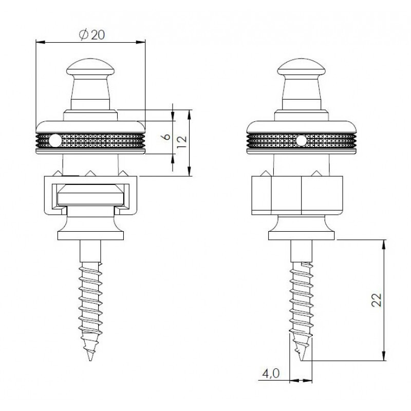 Стреплоки для ремня Schaller 445 Security Locks Nickel